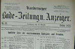 Das Bild zeigt die Titelseite einer alten Ausgabe der Norderneyer Badezeitung
