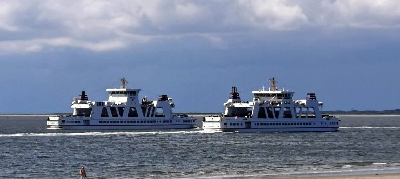 Ships of the Frisia shipping company The picture shows two ferries of the Frisia shipping company