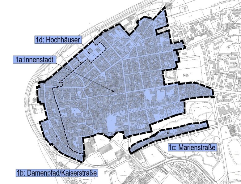 Gestaltungsregeln für die Gebiete der Innenstadt (Gebiet 1) Gestaltungsregeln für die Gebiete der Innenstadt (Gebiet 1)