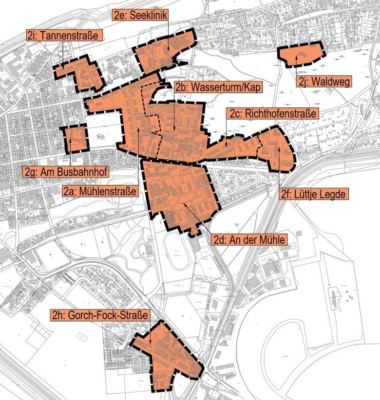 Gestaltungsregeln für die Gebiete mit Geschosswohnungsbau (Gebiet 2)
