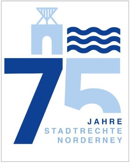 Das Bild zeigt das Logo zum 75-jährigen Jubiläum der Norderneyer Stadtrechte