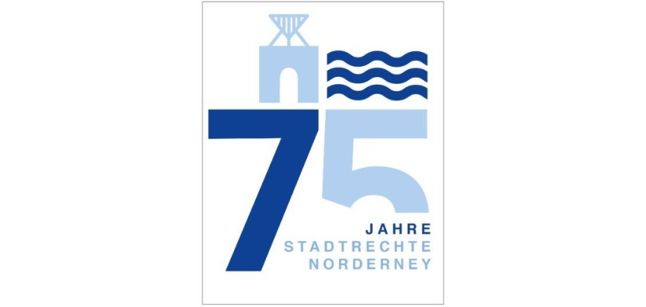 Das Bild zeigt das Logo zum 75-jährigen Jubiläum der Norderneyer Stadtrechte