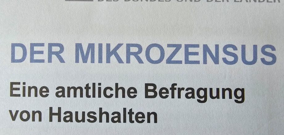 Das Bild zeigt den Ausschnitt eines Plakat zur Mikrozensuserhebung