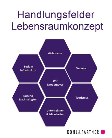 Das Bild zeigt eine Grafik zum Thema Handlungsfelder Lebensraumkonzept